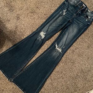 Velvet Wide Leg Ripped Jean